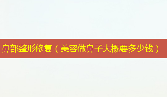 鼻部整形修复(美容做鼻子大概要多少钱)-第1张图片-南山整形网 鼻部整形修复(美容做鼻子大概要多少钱)-第1张图片-南山整形网